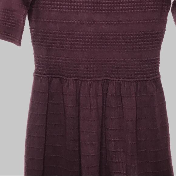 Vince Camuto Size Small Knit Maroon Stretchy Sweater Dress-Fit N Flare-Modest - Picture 3 of 13
